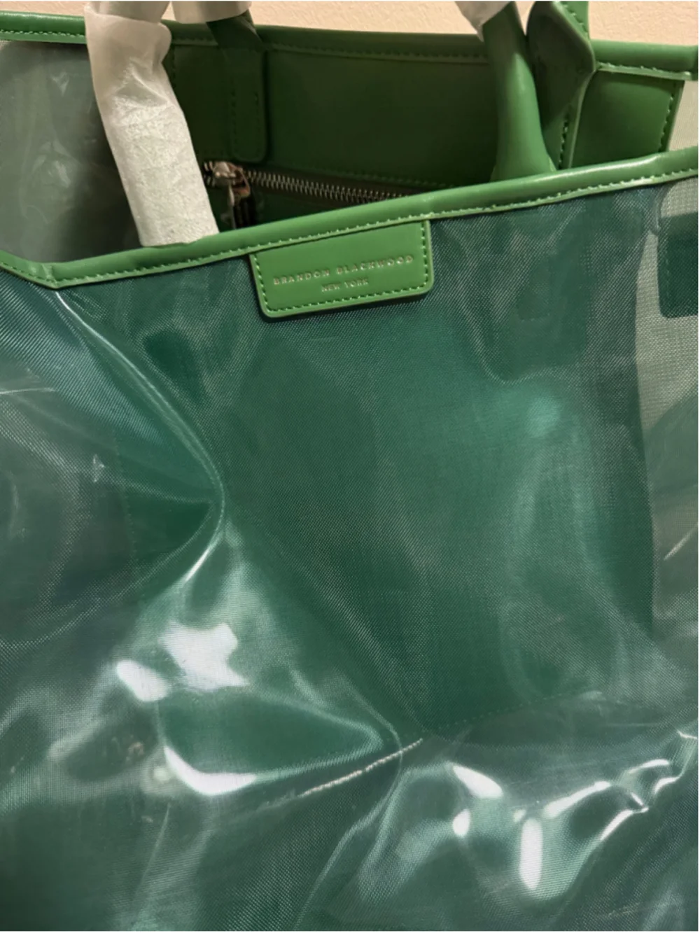 NEW Brandon Blackwood Green Market Mesh PVC Tote Jumbo Duffle Crossbody